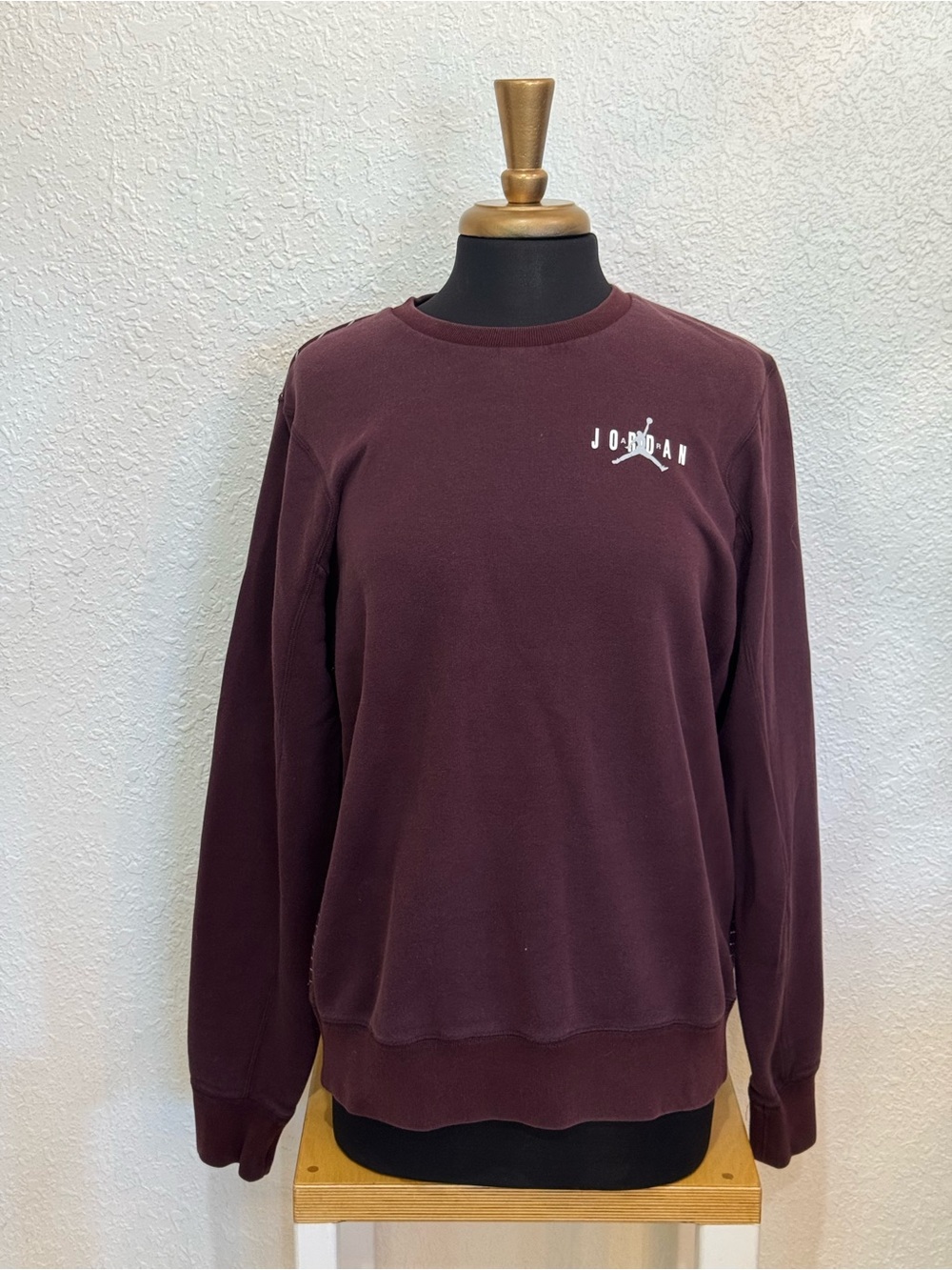 Jordan Wine Crewneck Sweatshirt with White Logo